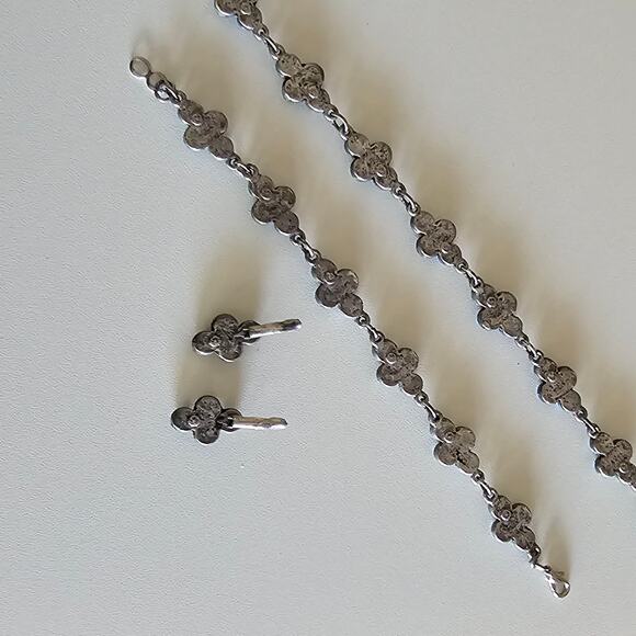 Vintage AB Rhinestone Jewelry Set - Necklace, Bracelet & Earrings Estate - Picture 8 of 10